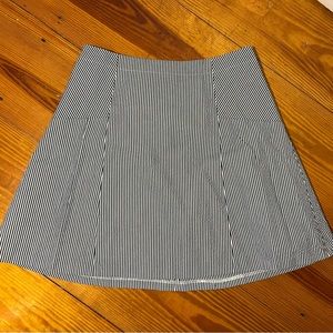 Blue and white striped skirt